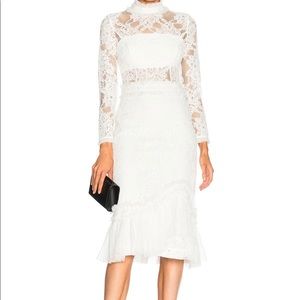 ALEXIS Anabella White Lace Midi Dress size Small